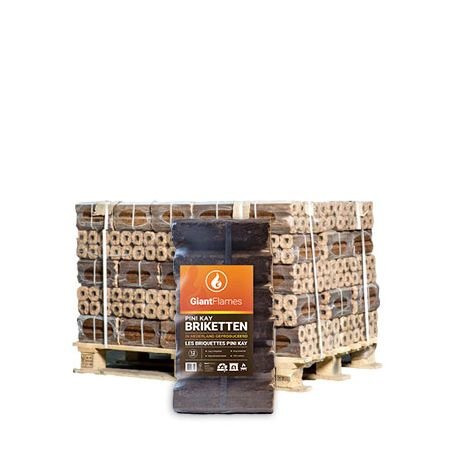 Pini Kay briketten halve pallet 48 zakken x 10kg (480kg)