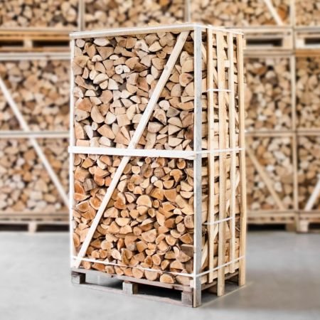 Hele pallet ovengedroogd gekloofd berken/essen haardhout mix 25cm - Afbeelding 2